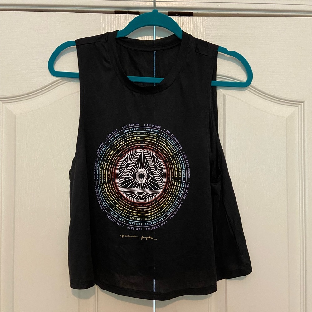 Spiritual Gangster Affirmation Rainbow Muscle Tank L